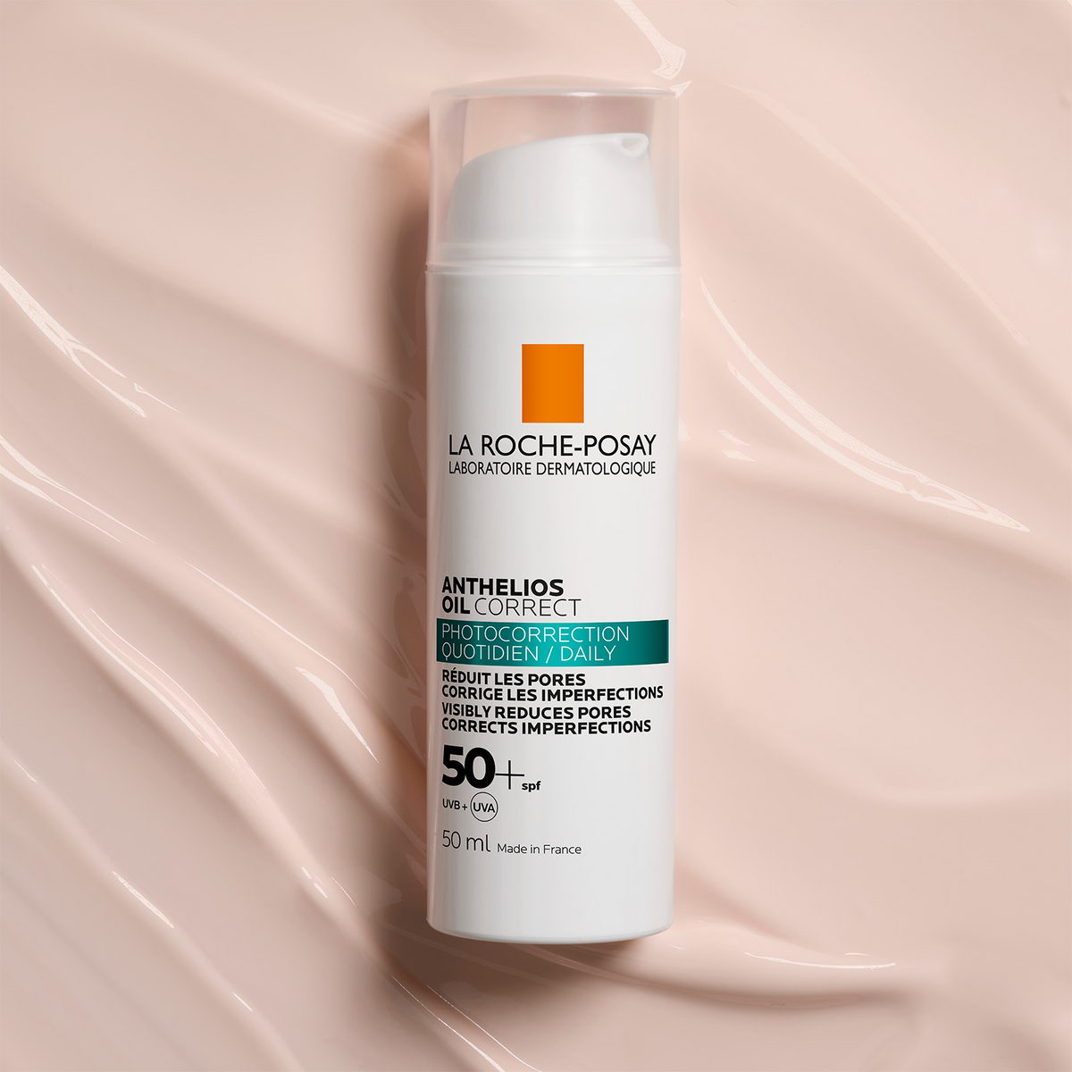 a bottle of LA ROCHE-POSAY Anthelios Oil Correct SPF 50+