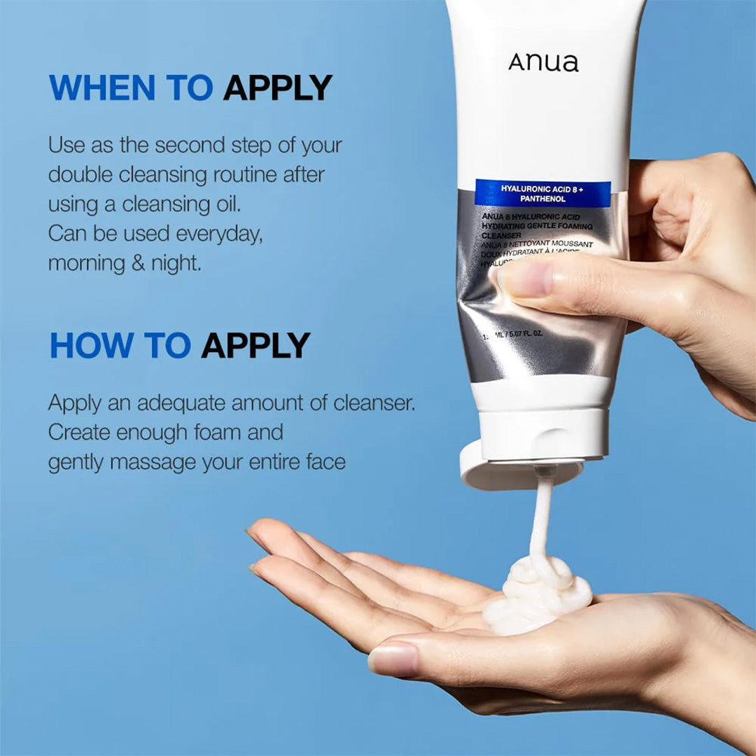 Anua 8 Hyaluronic Acid Hydrating Gentle Foaming Cleanser 150 mL Anua