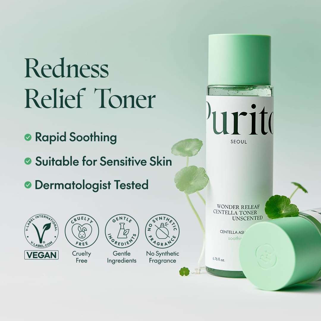a bottle of PURITO SEOUL Wonder Releaf Centella Unscented Toner