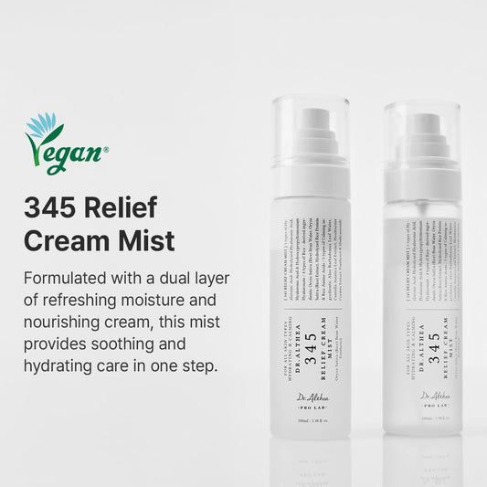 Dr. Althea 345 Relief Cream Mist 100ml hydrating soothing Korean face mist with Panthenol and Rice Bran Water UAE