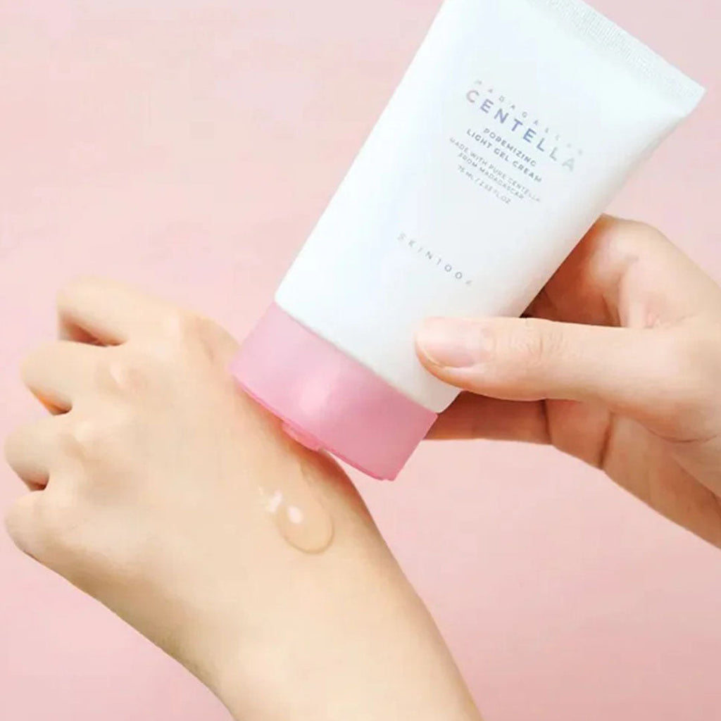 SKIN1004 Madagascar Centella Poremizing Light Gel Cream being applied on hand