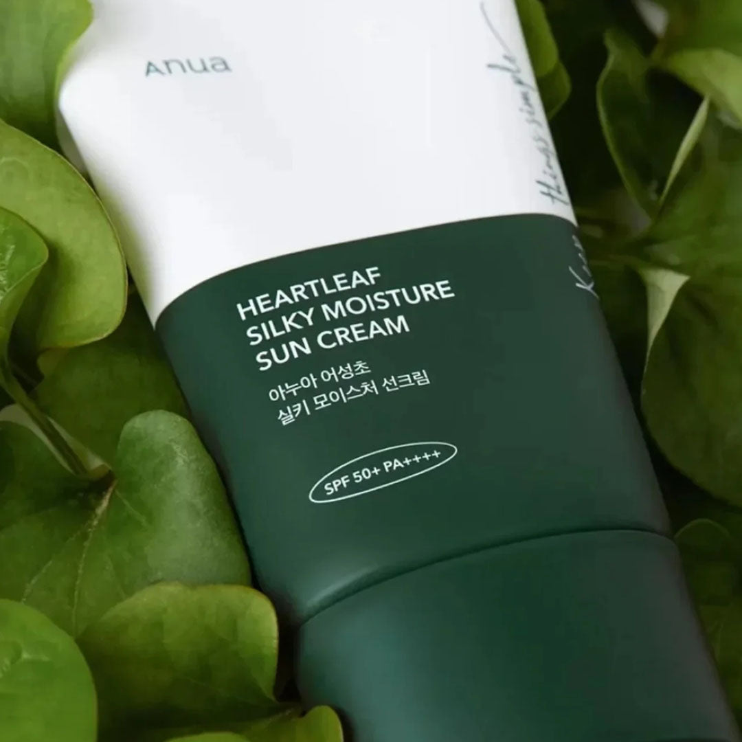 close-up of Anua Heartleaf Silky Moisture Sun Cream