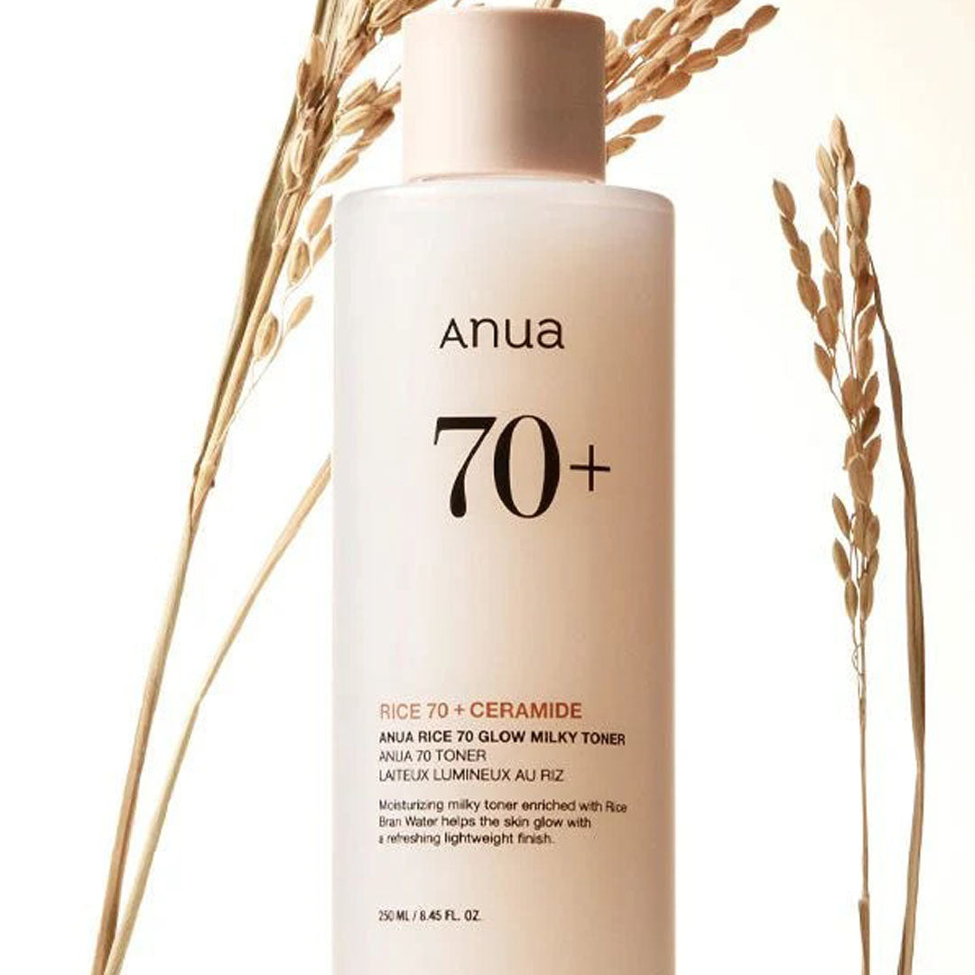 close-up of Anua Rice 70 Glow Milky Toner 250 mL