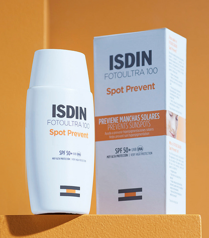 ISDIN Fotoultra 100 Spot Prevent SPF 50+ product with packaging