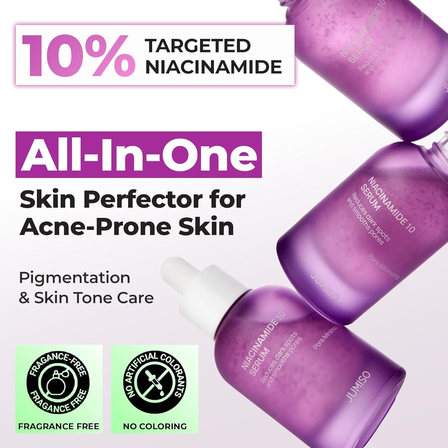 Jumiso Niacinamide 10 Serum 30ml Korean pore minimizing serum with 10% Niacinamide for dark spots, enlarged pores, hyperpigmentation, and brighter skin available in UAE.