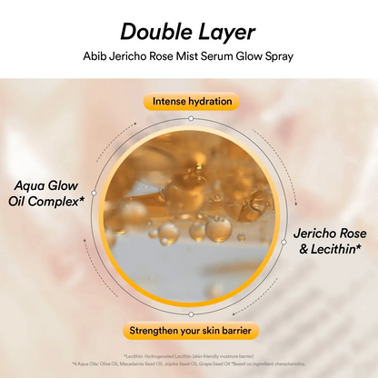 double layer of abib jericho rose mist serum glow spray