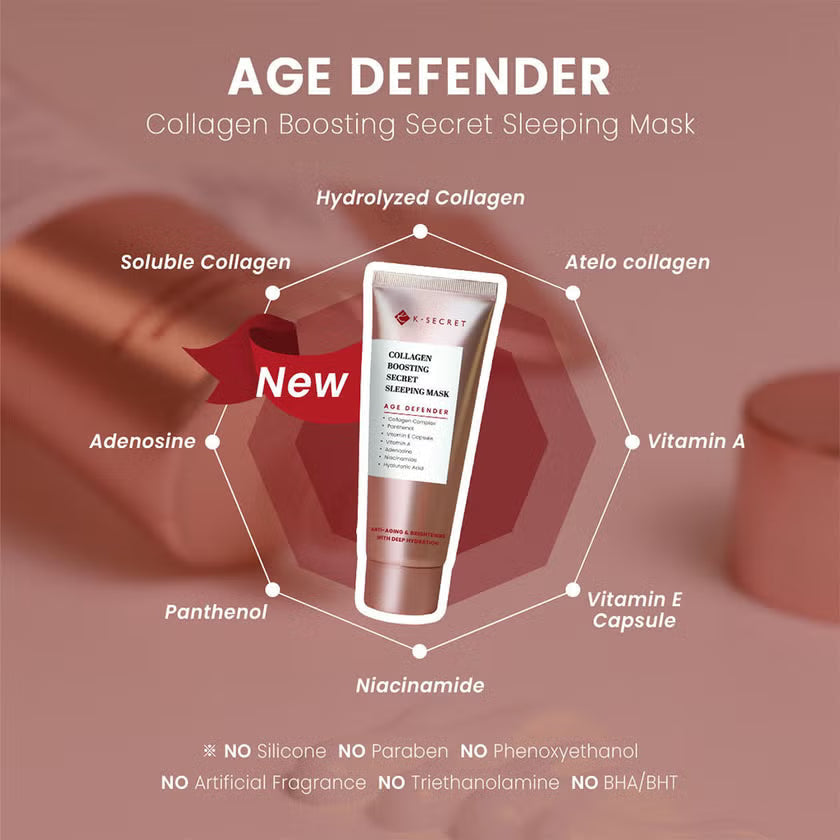 K-SECRET Collagen Boosting Secret Age Defender Anti-Aging & Brightening Sleeping Mask 60ml