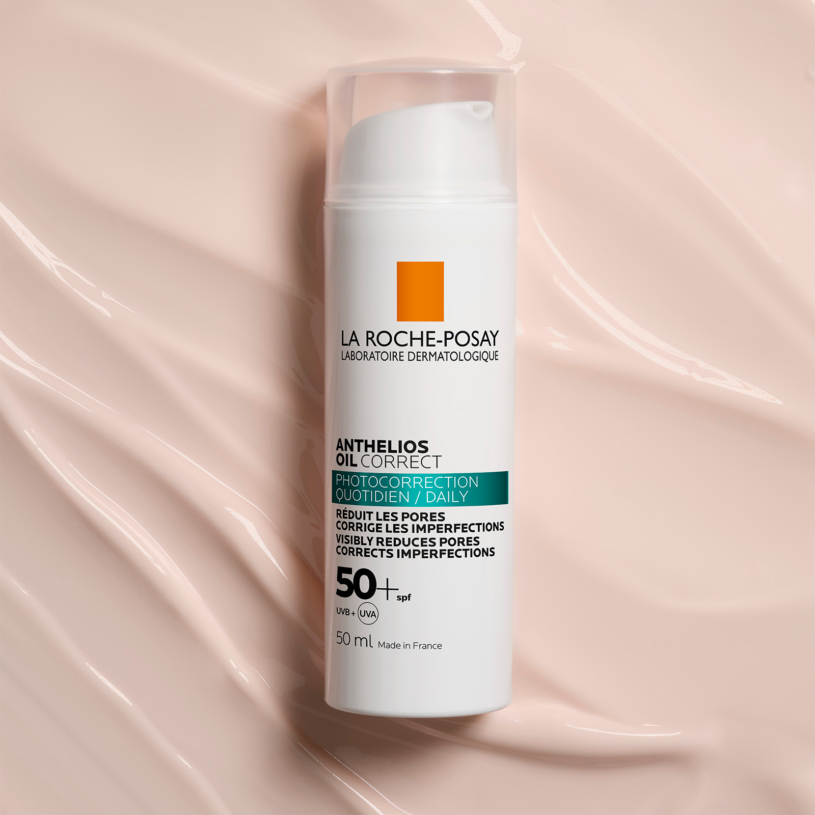 a bottle of LA ROCHE-POSAY Anthelios Oil Correct SPF 50+