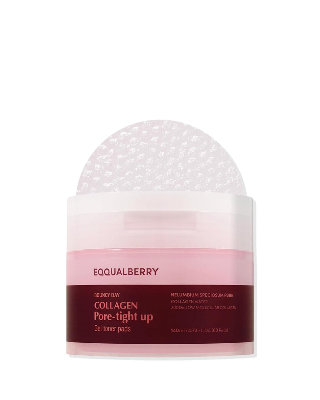 EQQUALBERRY Collagen Pore-Tight Up Gel Toner Pads 140mL (60 Pads)