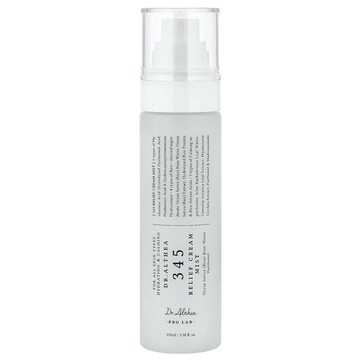 Dr. Althea 345 Relief Cream Mist 100ml hydrating soothing Korean face mist with Panthenol and Rice Bran Water UAE