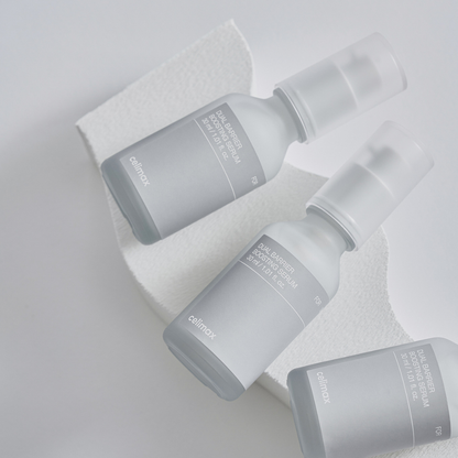 3 bottles of celimax Dual Barrier Skin Boosting Serum 30mL placed together