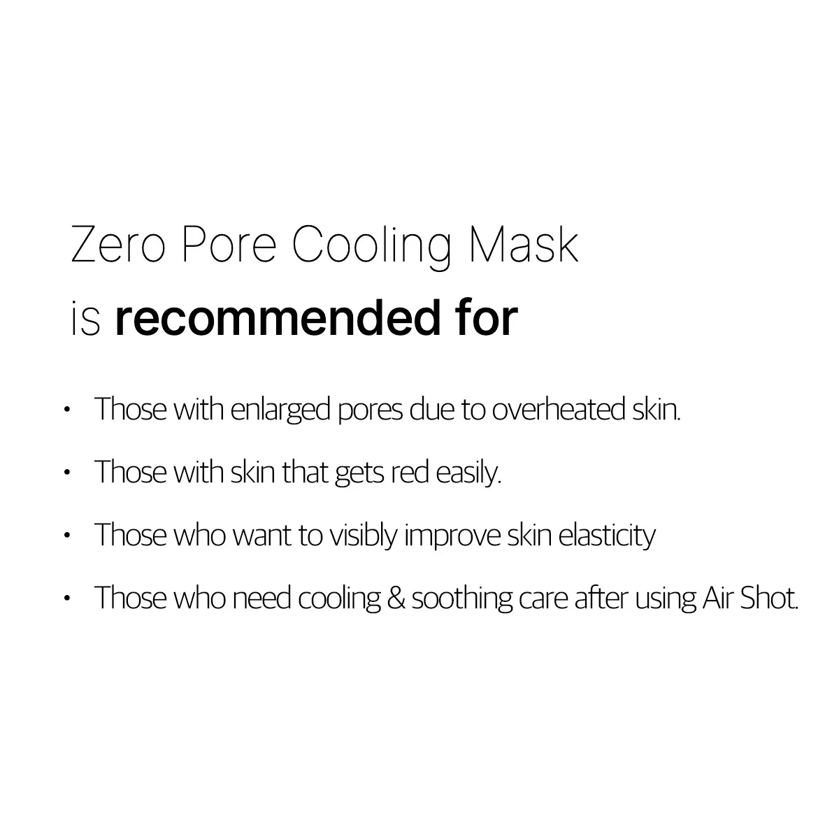 text shows for whom medicube Cooling Mask is recommended