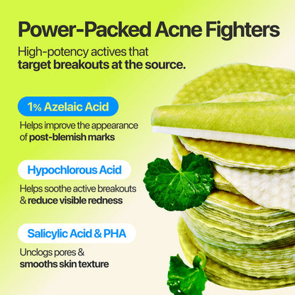 Numbuzin No.0 Zero Blemish Azela Cica Balancing Dual Pads 60EA with Azelaic Acid, BHA, PHA, Hypochlorous Acid and Centella for acne, clogged pores and excess oil in UAE.