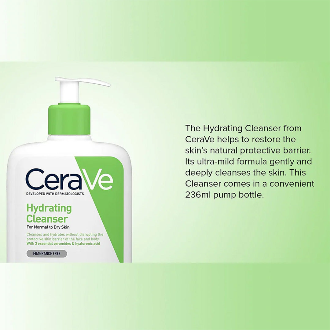 CeraVe Hydrating Cleanser  for Normal to Dry skin with Hyaluronic Acid and Ceramides 236 mL CeraVe