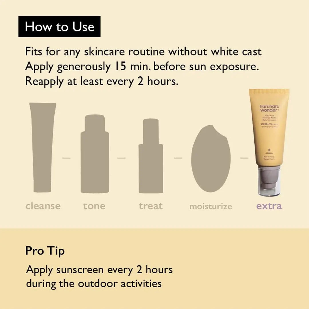 haruharu wonder Black Rice Moisture Airyfit Daily Sunscreen 50mL (1.69fl.oz), Reef Safe Formula, Non-Greasy Velvet Finish HARU HARU WONDER