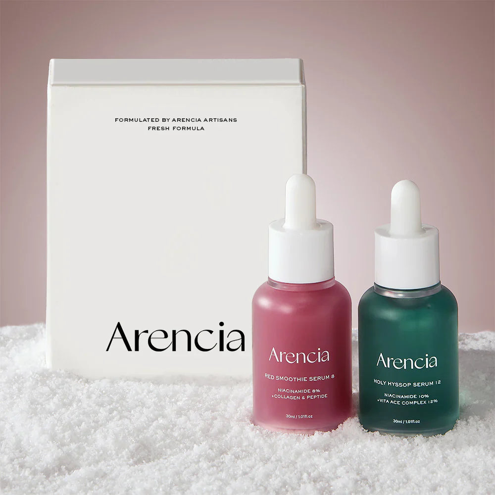 Arencia Holy Hyssop Serum 12 and Red Smoothie Serum 8 glow firming serum duo UAE