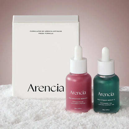 Arencia Holy Hyssop Serum 12 and Red Smoothie Serum 8 glow firming serum duo UAE