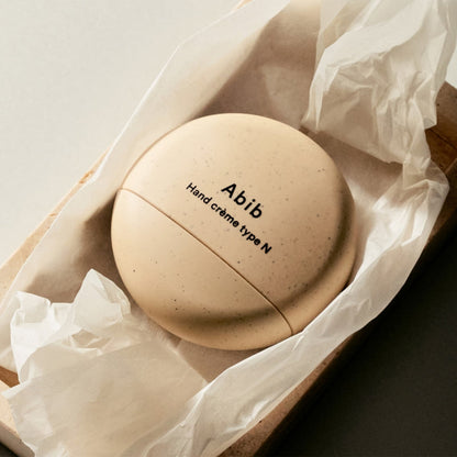 Abib Hand Crème Type N 50ml Korean moisturizing hand cream with Bergamot, Lemon, Iris, Pink Pepper, White Musk and Amber fragrance available in UAE.