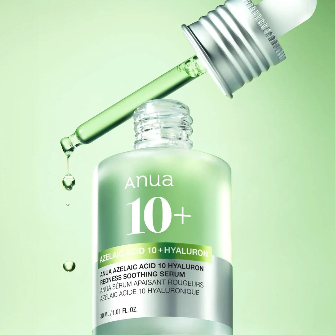 open bottle of Anua Azelaic Acid 10+ Hyaluron Serum