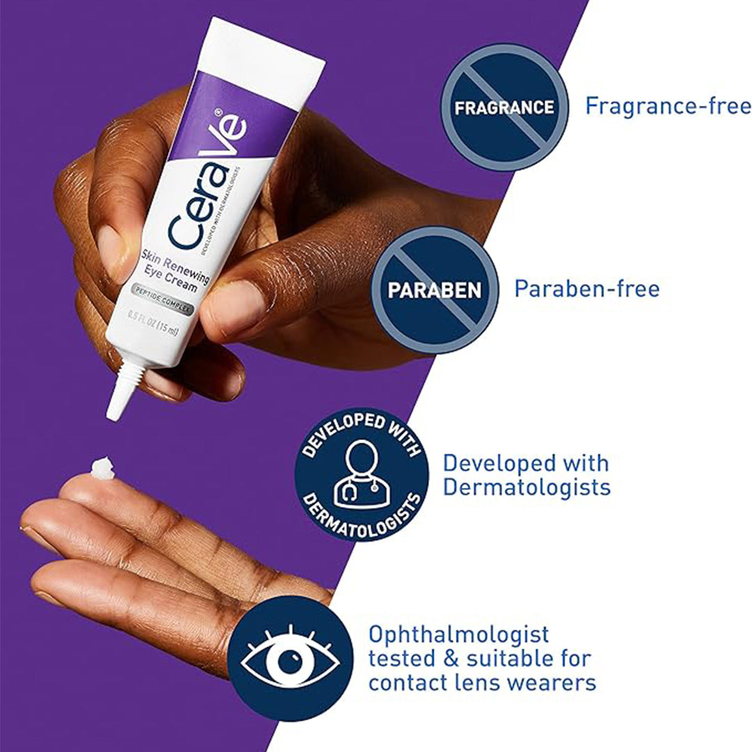 CeraVe Eye Cream for Wrinkles Under Eye Cream with Caffeine, Peptides 14.2g CeraVe