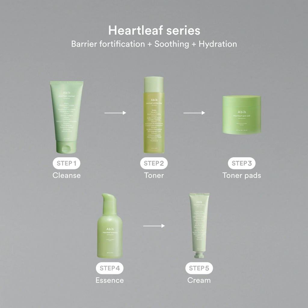 Heartleaf skincare series with products