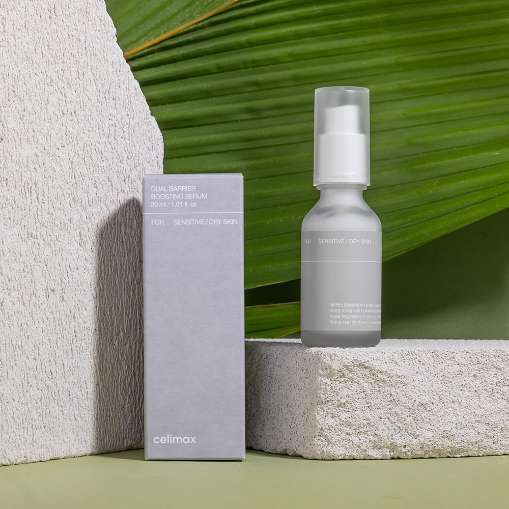 celimax Dual Barrier Skin Boosting Serum 30mL product bottle with box packaging 