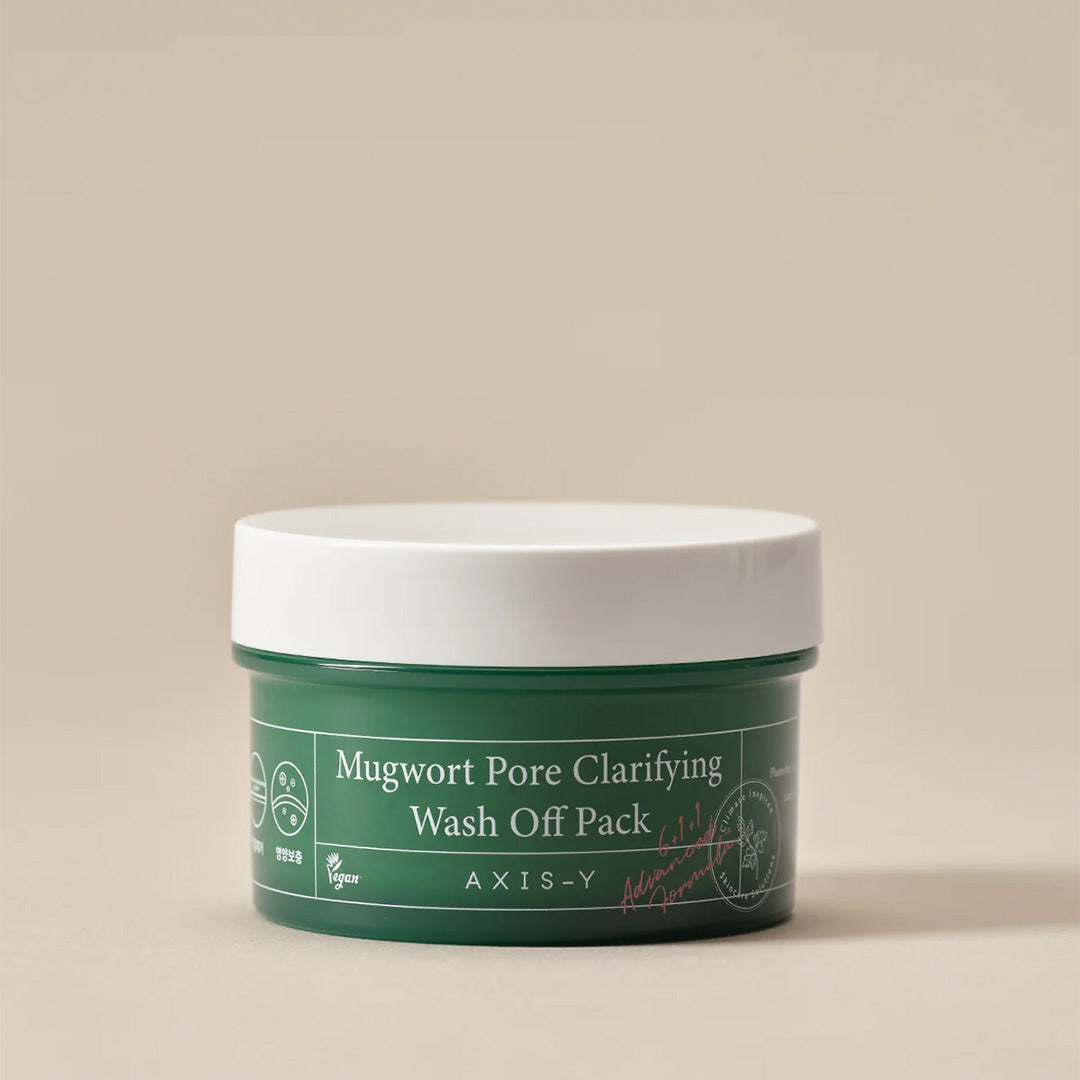 a jar of AXIS-Y Mugwort Pore Clarifying Wash Off Pack