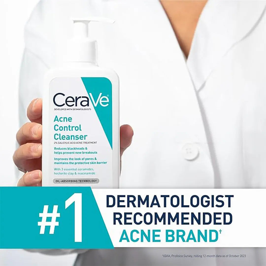 CeraVe Face Wash Acne Treatment Salicylic Acid Cleanser with Purifying Clay for Oily Skin Blackhead Remover and Clogged Pore Control 8 Ounce, multi, 8 Fl Oz, 237 ml CeraVe