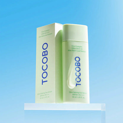 TOCOBO Cica Calming Sun Serum bottle with box packaging
