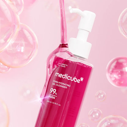 medicube Hydrating Gel Cleanser with product dispensing on it.