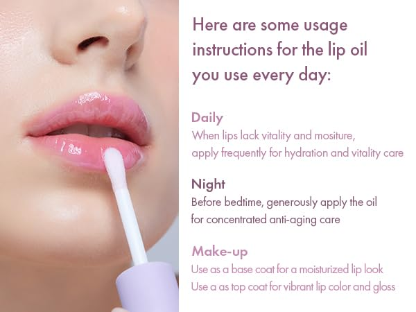 close-up of woman lips applying Dr.Ceuracle Vegan Active Berry Lip Oil 