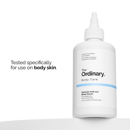 a bottle of The Ordinary Salicylic Acid 0.5% Body Care Serum 
