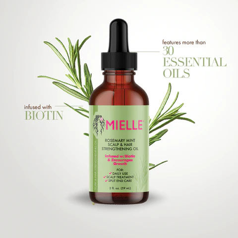 MIELLE Organics Rosemary Mint Scalp & Hair Strengthening Oil for All Hair Types 59 mL MIELLE