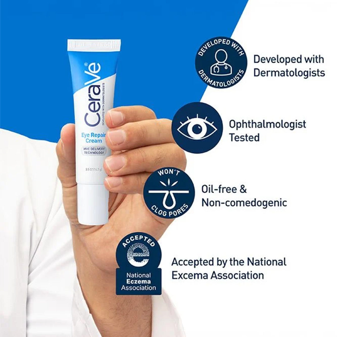 CeraVe Eye Repair Cream With Hyaluronic Acid For Dark Circles & Puffiness 14 mL CeraVe