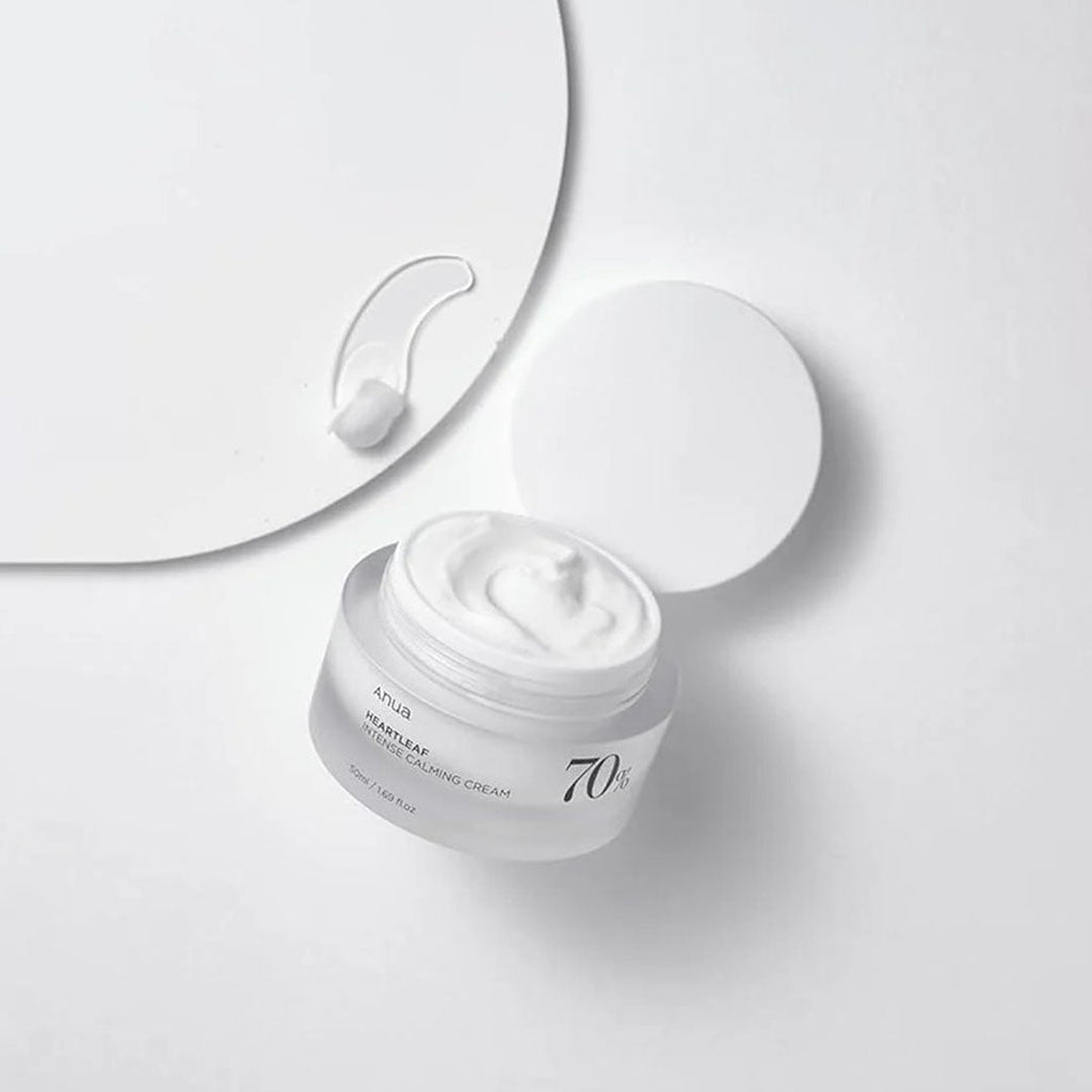 open jar of Anua Heartleaf 70 Intense Calming Cream