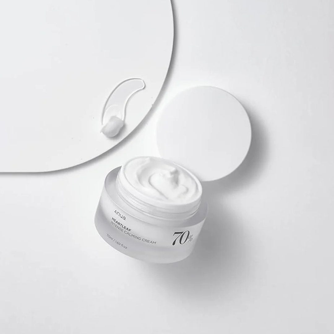 open jar of Anua Heartleaf 70 Intense Calming Cream