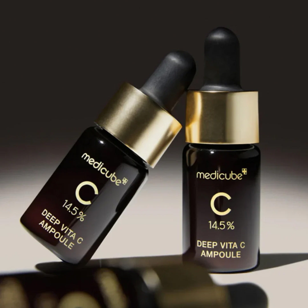 two bottles of medicube Deep Vita C Ampoule