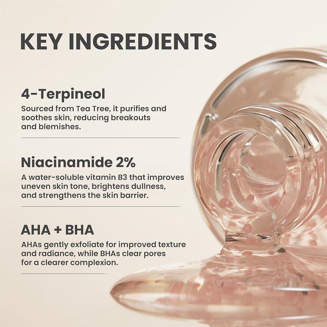 product dispensing out of bottle with key ingredients listed