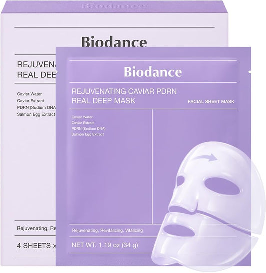 BIODANCE Rejuvenating Caviar PDRN Real Deep Mask 1.19oz (34g) x 4ea | Caviar & PDRN Firming Hydrogel Mask UAE