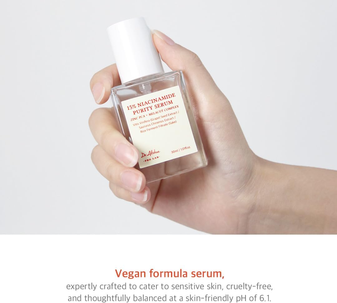 Dr. Althea 15% Niacinamide Purity Serum 30ml Korean brightening serum for dark spots, hyperpigmentation, post-acne marks, uneven skin tone, and radiant skin available in UAE.