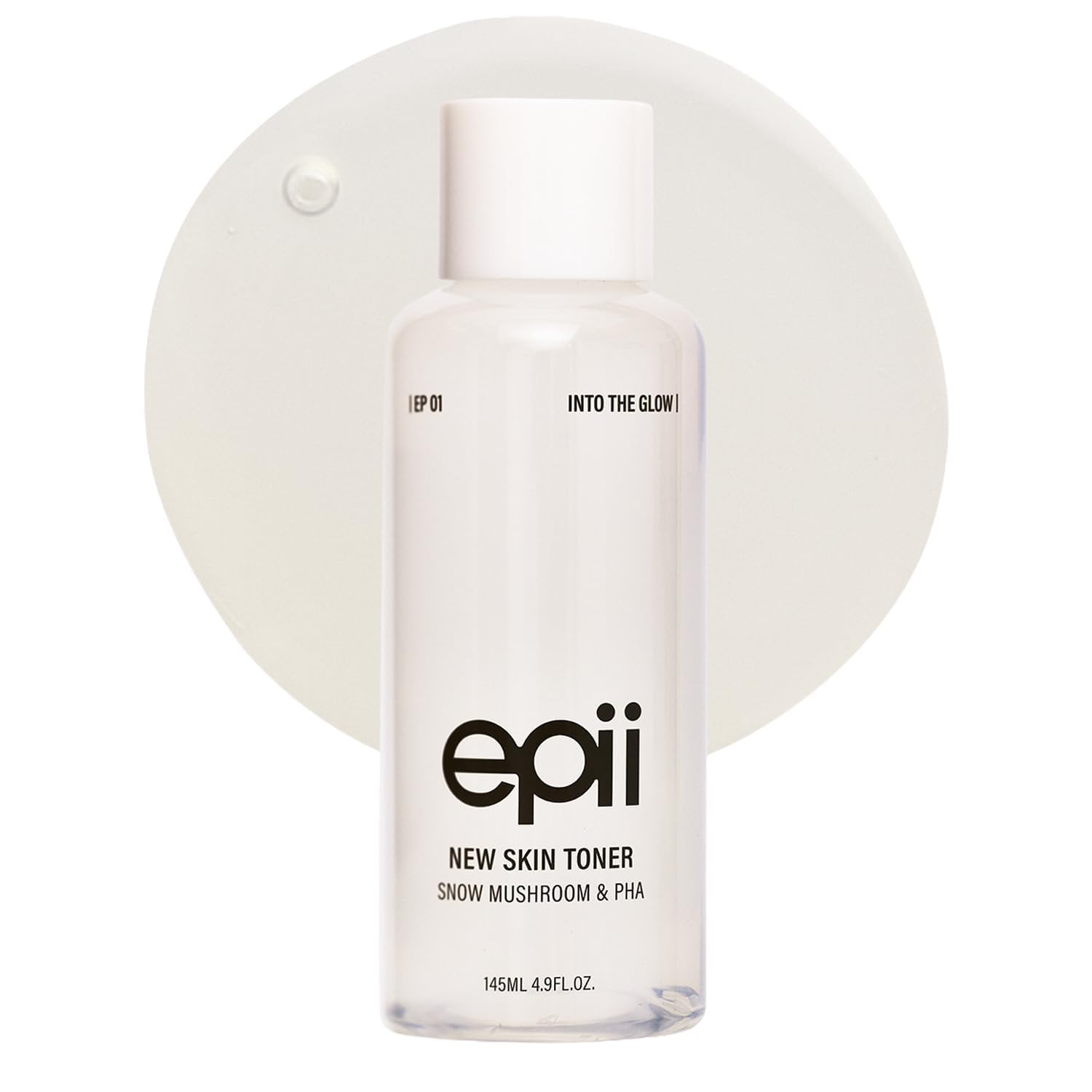 epii New Skin Toner Snow Mushroom and 5% PHA 145ml hydrating Korean exfoliating toner with Panthenol and Hyaluronic Acid for smoother, radiant skin in UAE.