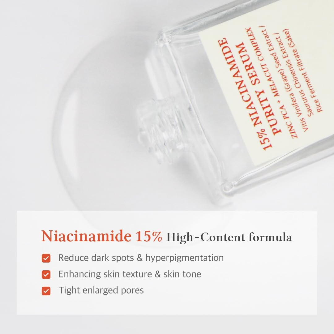 Dr. Althea 15% Niacinamide Purity Serum 30ml Korean brightening serum for dark spots, hyperpigmentation, post-acne marks, uneven skin tone, and radiant skin available in UAE.