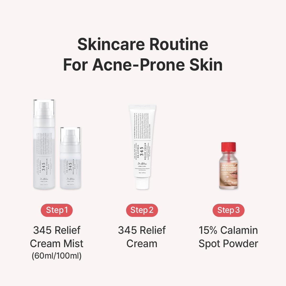 Dr. Althea 15% Calamine Spot Powder 15ml Korean acne spot treatment with Calamine, Salicylic Acid, and Centella Asiatica for blemish care, oil control, and redness reduction available in UAE.
