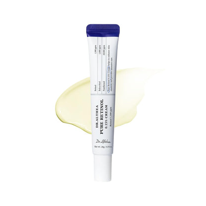 Dr. Althea Pure Retinol 0.15% Cream 20g with Pure Retinol, Bakuchiol, and Panthenol to reduce fine lines, improve skin firmness, and support overnight skin renewal.