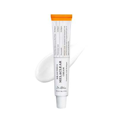 Dr. Althea Melaclear Cream 20g with Tranexamic Acid, Niacinamide, and Licorice Root Water for dark spots, hyperpigmentation, melasma, acne scars, and brighter even-toned skin.