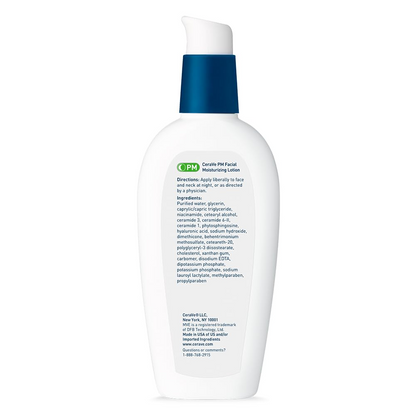 back side of CeraVe PM Facial Moisturizing Lotion