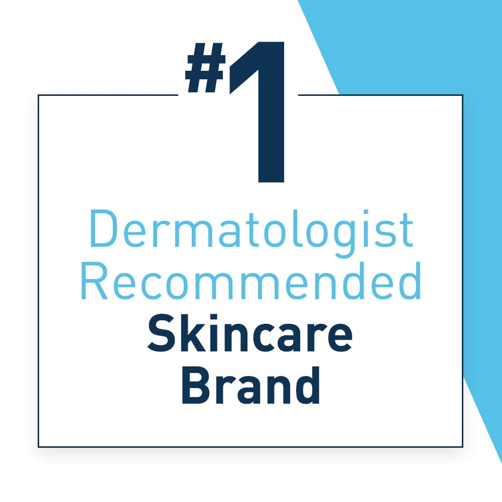 '#1 Dermatologist Recommended Skincare Brand badge' written on a blue and white background