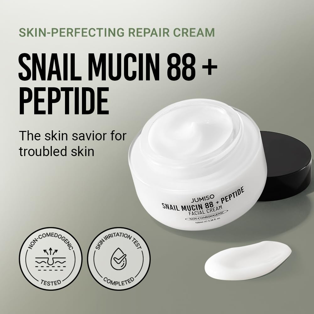 JUMISO Snail Mucin 88 + Peptide Facial Cream 100mL JUMISO