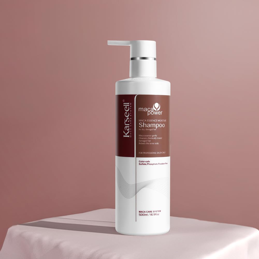 a pump bottle of Karseell Maca Power Shampoo 500mL