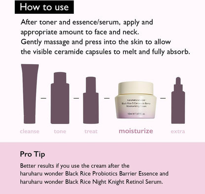 haruharu wonder black rice 5 ceramide barrier moisturizing cream 50ml 1.69 Fl.oz.